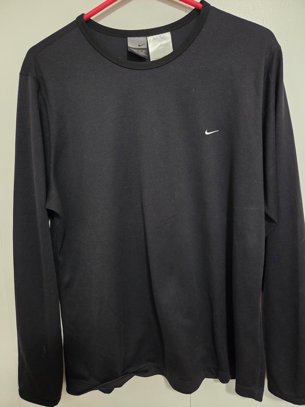 Nike Black Long-Sleeve Tee with White Swoosh